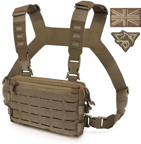 WYNEX Tactical Chest Rig Pack for Men, Running Chest Bag with Front Loop Recon Chest Rigs for Hunting Outdoor EDC