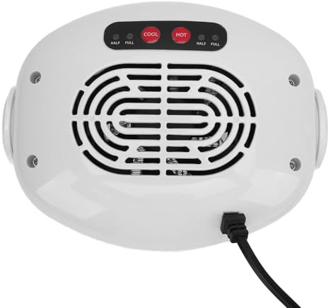Asciugatore per Unghie 600W con Asciugatura Rapidissima, Avvio Automatico Freddo e Caldo, Ventola di Rotazione per Smalto Base Colla, 220V