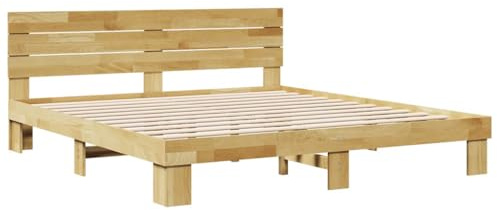 vidaXL Struttura Letto con Testiera Senza Materasso 180x200 cm, arredo Camera, Rete, Letto Matrimoniale, Letto, Rete Letto, Letto in Legno