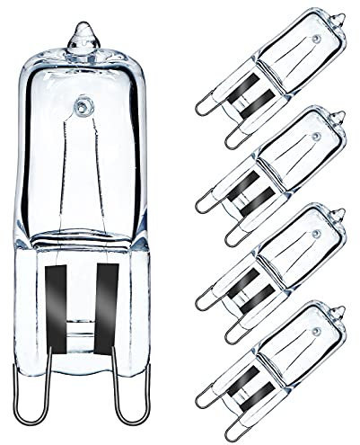 Comyan G9 Oven Bulbs 25W 230V Microwave G9 Oven Light Bulbs 300℃ Heat Tolerant for Ovens, 260lm Warm White Dimmable - 5Pack