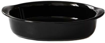 gratängform Keramisk skål med dubbla handtag Färgglad oval bakform(Svart,Små)
