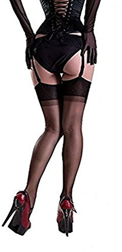 Silverben vintage nylonstrumpor i 3 färger svart/naturlig/vit, Svart, One size/M