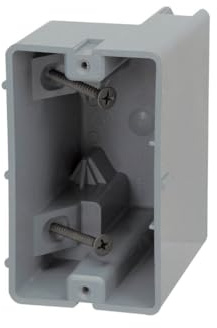 Southwire Electrical Box for Lighting Fixture, 50lb Ceiling Fan and 75lb Light Fixture Support, 22.5Cu with Depth Adjustment, 1 Gang, Gray, MSB22+