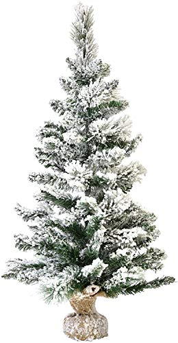 XONE Pinetto del Nord innevato 60cm in PP+PVC | Mini Albero di Natale Artificiale con Base in Juta con Neve