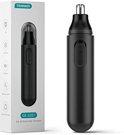 Cortapelos,Cortapelos Nariz y Oreja Profesional Indoloro per Hombre y Mujeres, Recortador Eléctrico para Barba Ceja y Vello Facial,Hoja de Doble Filo Impermeable Fácil de Limpiar(negro)