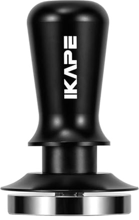 IKAPE 53.3mm Espresso Tamper, Premium Barista Coffee Tamper with Calibrated Spring Loaded, Threaded Stainless Steel Base Tamper Fits for Breville Series 54mm Portafilter Basket