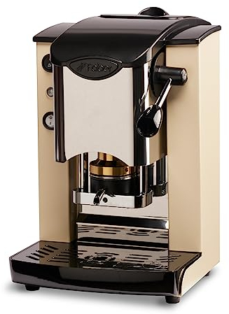 FABER COFFEE MACHINES | Modello Slot Inox | Macchina caffe a cialde ese 44mm | Pressacialda in ottone regolabile (AVORIO | NERO)