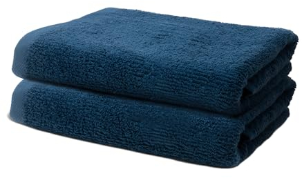 2 er Set Handtücher 50x100 cm | Frottee Weich & Flauschig | 100% Baumwolle | Frottier Handtuch Duschtuch Badetuch Badehandtuch | Oeko-Tex | 500g/m² | Ôhm | Dunkelblau