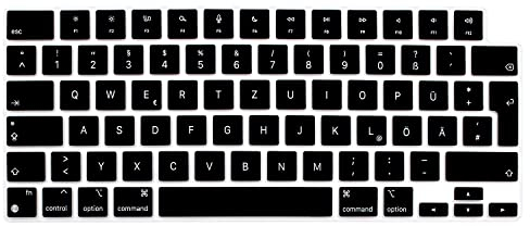 Arisase Ultradünne Silikon-Tastaturabdeckung für MacBook Pro 16 Zoll / Pro 14 Zoll mit M3/M3 Pro/M3 Max Chip (Modelle: A2991 & A2918 & A2992) weiches Schutzzubehör EU/UK-Layout (Deutsch)