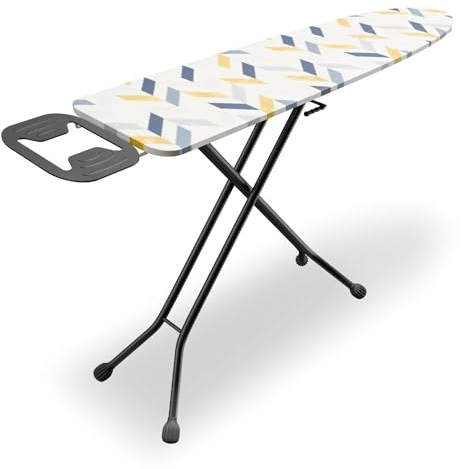 Leonardo Fai Da Te - asse da stiro 33x110 cm - Asse da stiro in acciaio con leva pieghevole e Poggiaferro