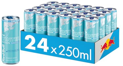 Red Bull Energy Drink Winter Edition 2024 Sugarfree - Iced Vanilla Berry - 24er Palette Dosen Getränke, EINWEG (24 x 250 ml)