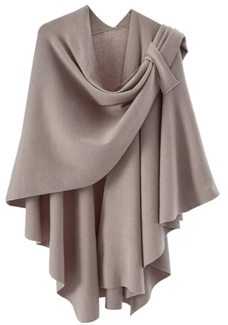 Danfiki Poncho per Donna Scialli e Avvolgimenti a Maglia Cape con Chiusura Frontale Incrociata, Cardigan con Sensazione di Cachemire Multiuso