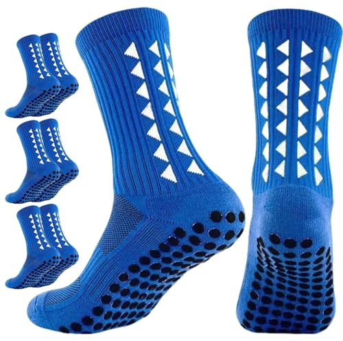 OnseToday 3 Pairs Non Slip Football Socks, Football Grip Socks for Men, Soccer Socks with Rubber Dots for Yoga Running Hiking