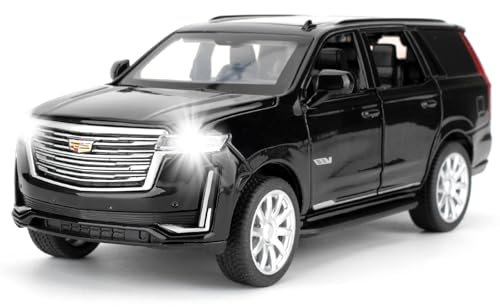 BGHSCA 1/32 Compatible with Escalade SUV Model Car Toy，Alloy Pull Back Vehicle with Sounds and Lights for Kids Boys Girls and Adults, Birthday Gift(Black)