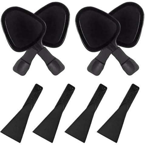 Set di 4 padelle antiaderenti per raclette e griglia, design ergonomico e facile da pulire