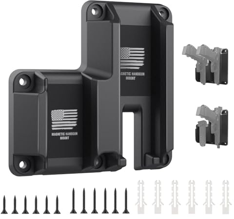 XFLHXY Support Magnétique pour Arme et Chargeur – Râtelier pour Arme À Feu Intérieur/véhicule, Capacité de 27 kg, Rangement Rapide pour Pistolet, Idéal pour la Table de Chevet, Le Bureau
