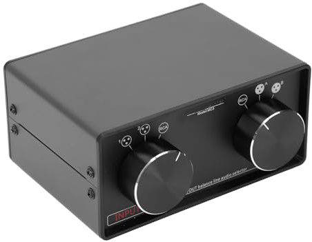 Odorkle 3 in 3 Out XLR Stereoomvandlare, Passiv Förförstärkarväxlingsbox, Ljudväljare i Aluminiumlegering för Inspelning Mixerkonsol Effektförstärkare DVD-spelare, XLR Ljudomkopplare