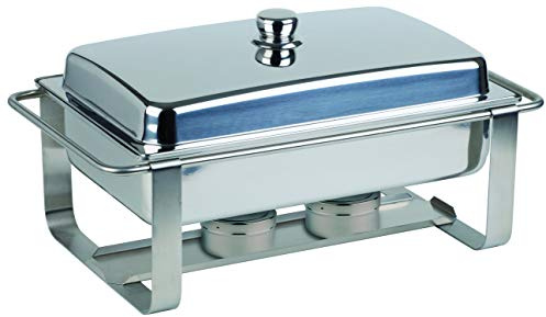 APS Chafing Dish Caterer Pro – premium matvärmare, en vattenbassäng, 2 behållare för brännpasta och ett lock