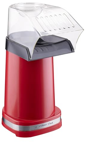 CULINARY CHEF PM102-RED Deluxe Hot Air Personal Popcorn Popper