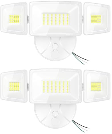 Onforu 2 Pack 75W Flood Lights Outdoor, 7000LM LED Flood Lighting Outdoor Switch Controlled, IP65 Waterproof Exterior Floodlight Fixture with 3 Adjustable Heads, 6500K Security Light for Garage Yard