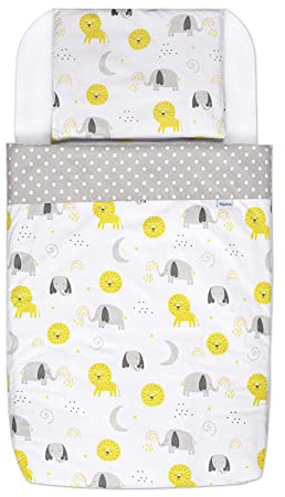 FlyIdeas Juego Completo Sabanas Minicuna Colecho Next to Me 83x50, 100% Algodon Certificado - Compatible con Minicunas y Colchones de tamaño: 50x80 cm 83x50 cm y Similar