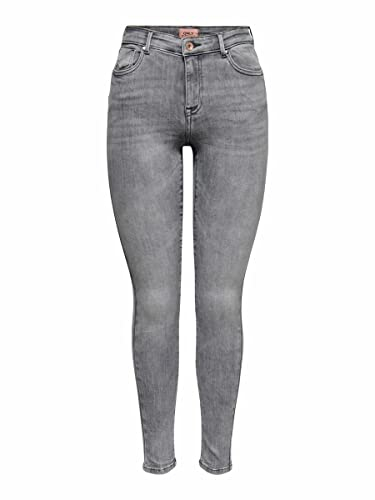ONLY Damen Onlpower Mid Push Up Sk Azg937 Noos Jeans, Grey Denim, S / 30L EU