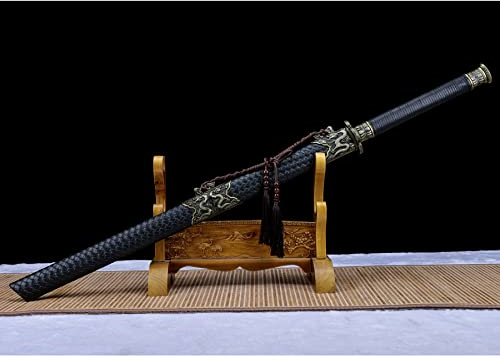 LQSMX sword 43.3 in Broadsword/scharf/Chinesisches Kampfsportmesser Katana Schwert echt Samuraischwert Handgeschmiedeter Manganstahl