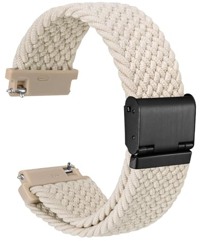 WOCCI Flätat klockarmband i nylon, för män och kvinnor, med justerbart spänne, öppnas snabbt, vävda sportarmband, 18, 19, 20, 21 och 22 mm, 20mm