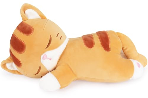 Oreiller en peluche en forme de chat - 35 cm - Jouet câlin Kawaii câlin câlin - Décoration d'intérieur - Cadeau unisexe pour anniversaire et fête des enfants