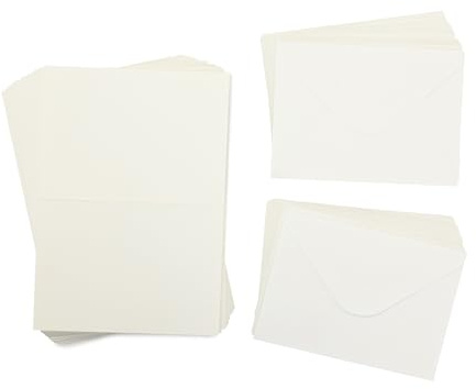 Crafter's Companion - A6 elfenbenskort och kuvert - 100-pack - innehåller 50 elfenbenskort blanks och 50 matchande kuvert - perfekt för en mängd olika tillfällen