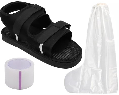 Sarini Scarpa Ortopedica Post-operatoria per Piede Rotto,Dito del Piede Rotto,Scarpone da Camminata,tutore per frattura da Stress,Sandalo,Cinturino Regolabile,Piede Sinistro Destro (M)