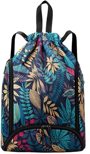 FAVORTALK Drawstring Backpack Women Large Capacity Dry-Wet Separation Swim Bag Waterproof Running String Backpacks for Beach Party Outdoor Travel Sport Hiking Climbing String Bags for School - D29082