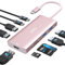 USB C Hub für MacBook, Mac Adapter Multiport 9 in 1 mit 4K 60Hz HDMI, 100W PD, SD TF Kartensteckplatz, 4USB und USB-C Datenport, Type-C Dongle für iPad,Surface, HP