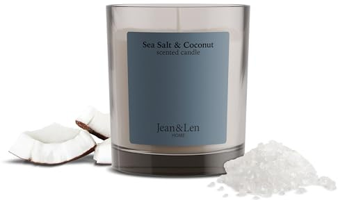 Jean & Len Candela Sea Salt & Coconut, profumo esotico, vegana, 195 g