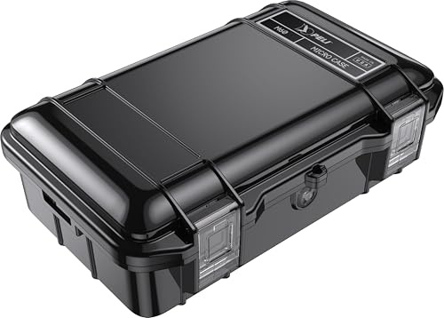 PELI M60 Micro Case – Small Protective Case; Superior Protection for Valuable Equipments and Compact Tools; Water Resistant, Dust Resistant and Crushproof; Volume 2 Litres; Colour: BLACK