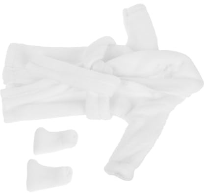 Toyvian Peignoir pour Poupée Miniature avec Chaussettes Accessoire De Vêtements Robe De Chambre pour Poupée Tenue De Peignoir