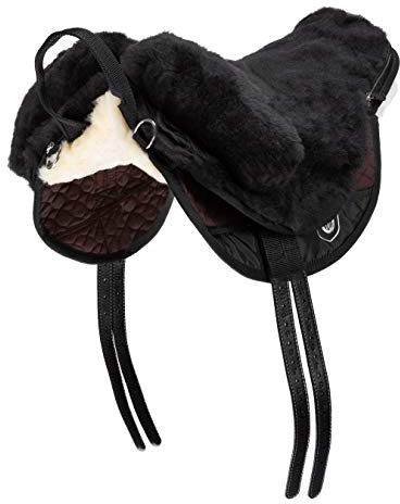 Werner Christ Fellsattel Premium Plus Hochwertiger baumloser Lammfellsattel in Handarbeit gefertigt, Bare-Back-pad, Pferde-Sattel aus echtem Lammfell in braun, Gr. Warmblut