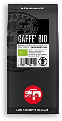Caffè Pascucci | Caffe Miscela Macinato Bio Biologico Confezione 250 g Uso Moka Mokona Caffettiera Napoletana Gusto Intenso Prodotto Italiano