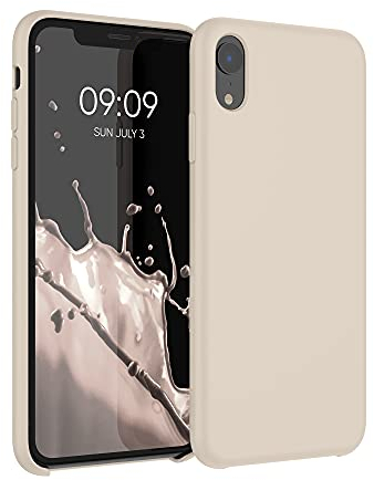 kwmobile Hülle kompatibel mit Apple iPhone XR Hülle - Silikon Handy Case - Handyhülle weiche Oberfläche - kabelloses Laden - Perlmutt