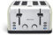 PRIXTON Bianca Toaster | 4 Scheiben, 7 Röststufen, Leistung 1900W, Langschlitz, Edelstahl, Defrost Funktion, Wärmeisolierendes Gehäuse, inkl. Krümelschale