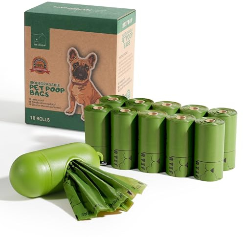 ATIFBOP Biodegradable Dog Poop Bags 150 Count 10 Rolls with Dispenser, Thicken and Leak Proof Poop Bag Holders for Leashes(Scented)