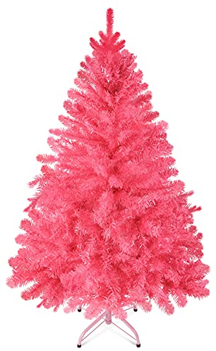 Weihnachtsbaum von Prextex - Pink - 1,20 m Hoch - 320 Spitzen – Hochwertiger Künstlicher Weihnachtsbaum Kanadische Tanne in Pink - Volle Größe, Leicht und Einfach Aufzubauen mit Ständer aus Metall