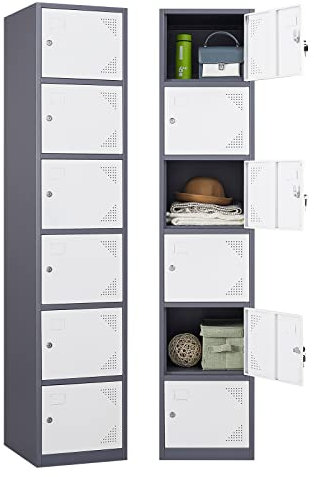 Stahlschrank Schließfachschrank Wertfachschrank Lagerschrank Metallspind Spind Fächerschrank Umkleideschrank Stahlblech Mehrzweckschrank Personalschrank Garderobenspind abschließbar 160 * 38 * 43cm
