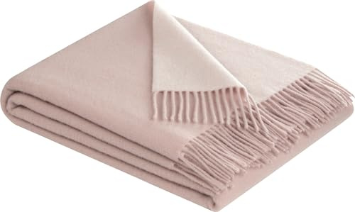 biederlack Plaid Schurwolle/Kaschmir Rose-Ecru Größe 150x200 cm