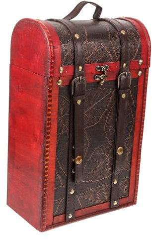 PRETYZOOM Box for Two Bottles Rustic Design for Gifting Housewarming Weddings and Special Occasions for Wine Beer and Spirits Packaging