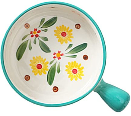 Zerodeko Cuenco Con Asa De Cerámica Para Ensalada Tazón De Cerámica Adorable Para Postre Para Desayuno La Mesa