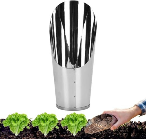 Pelle de Jardin Manuelle, Bêche de Transplantation en Forme de Seau, Plantoir Léger en Acier Inoxydable pour Fertilisation et Plantation - Idéal pour Voyage, Hommes et Femmes