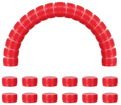 sourcing map 50pcs Plastic Bottle Caps Bottle Screw Lid Top Red | 30mm Water Bottles Top Cap,for DIY Development,Imagination Intelligence Craft Scrapbook Creative Gifts