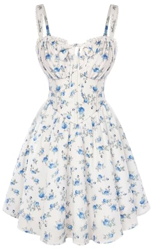 Scarlet Darkness Robe corset florale pour femme, mini robe d'été 2026 pour remise de diplôme