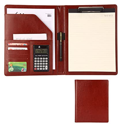 Binder e blocchetto appunti a anello rimovibile, Organizzatore Padfolio in pelle PU A4/Letter con portablocco, porta carte, portapenne